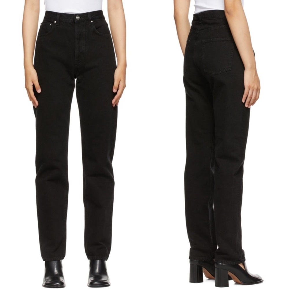 Totême High-Waist Black Straight Leg Women's Jeans